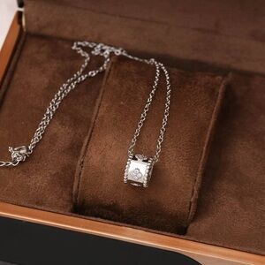 Silver Plated Designer Cylinder Barrel Pendant Necklace